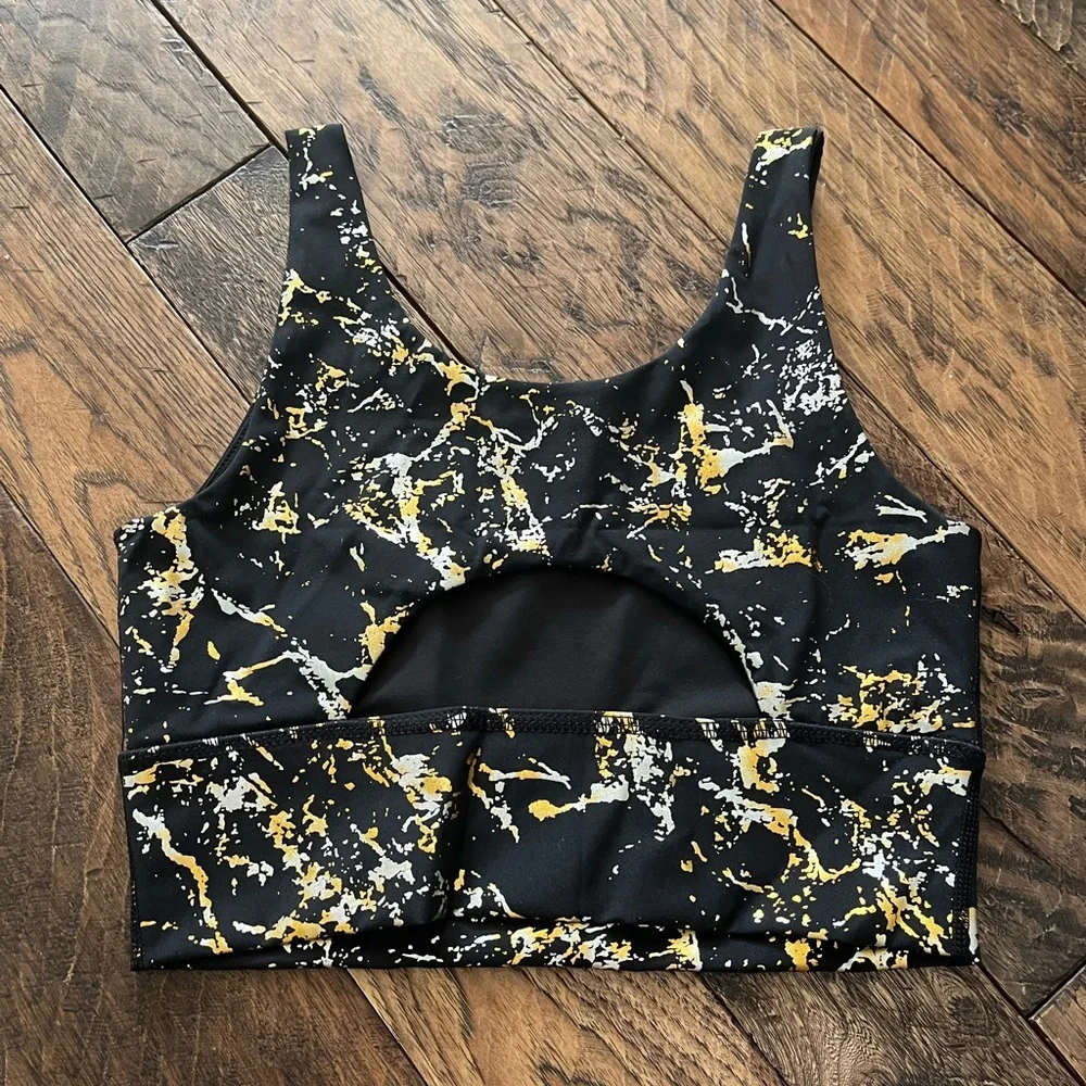 DYI Elevate Bra  Define Your Inspiration Sports Bra Black Metallic gold & silver - Picture 4 of 8